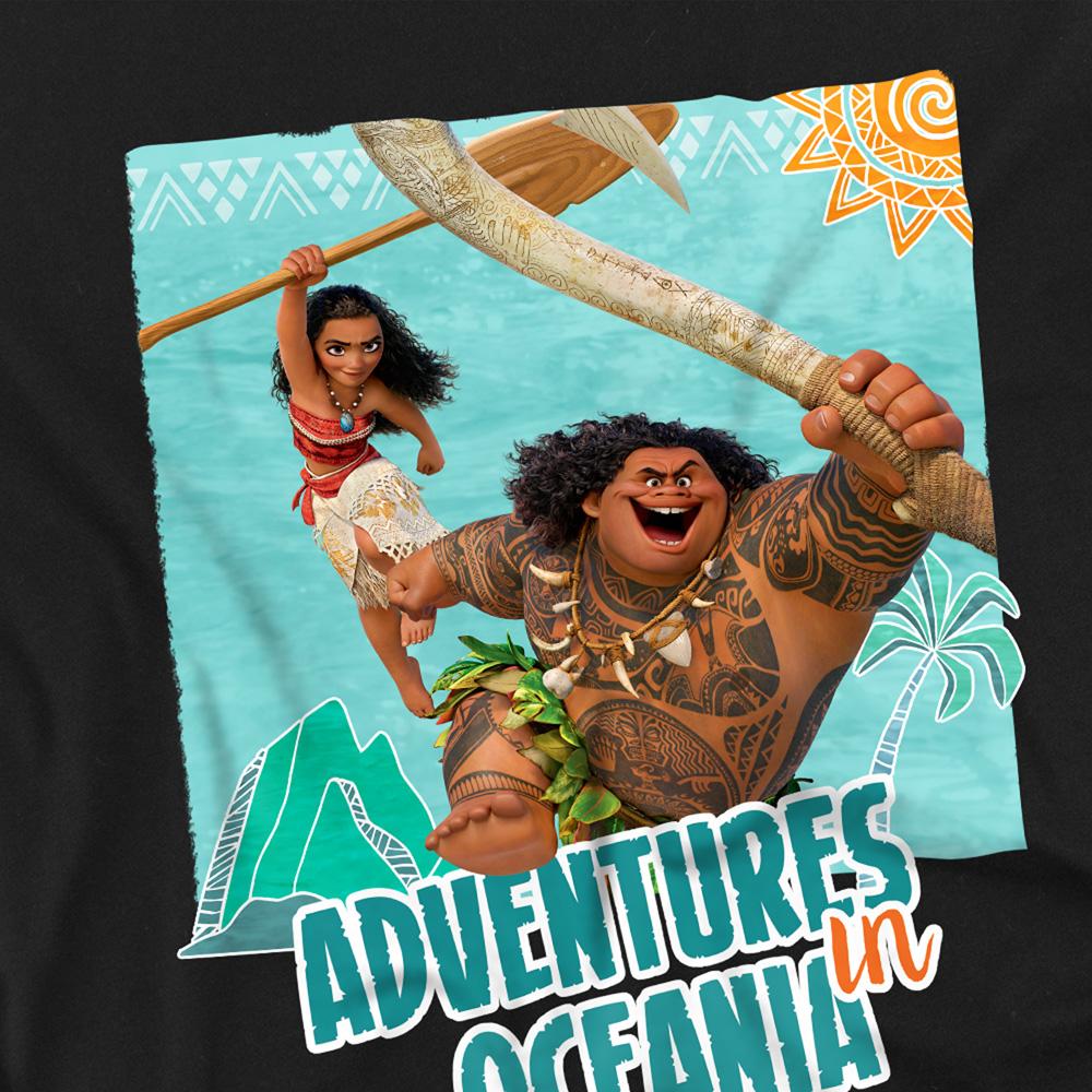 Black - Side - Moana Childrens-Kids Aventures In Oceania Maui Moana Sweatshirt