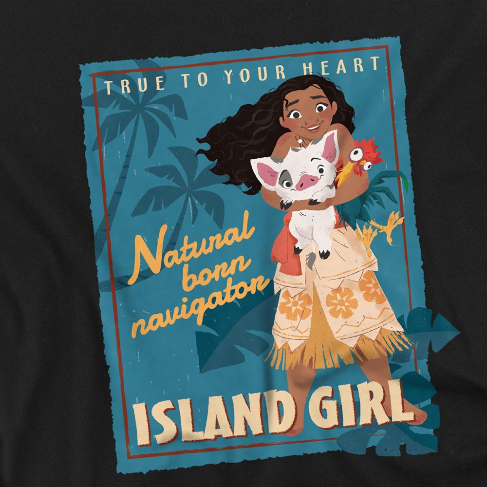 Black - Side - Moana Childrens-Kids Island Girl Sweatshirt