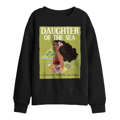 Black - Front - Moana Childrens-Kids Daughter Of The Sea Sweatshirt