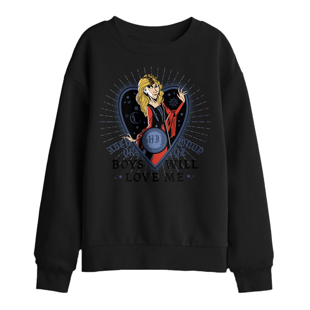 Black - Front - Hocus Pocus Childrens-Kids Boys Will Love Me Sarah Sanderson Sweatshirt