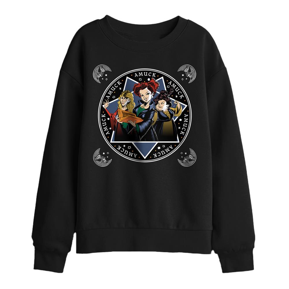 Black - Front - Hocus Pocus Childrens-Kids Amuck, Amuck, Amuck Sanderson Sisters Sweatshirt