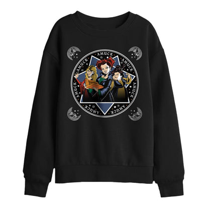 Black - Front - Hocus Pocus Childrens-Kids Amuck, Amuck, Amuck Sanderson Sisters Sweatshirt