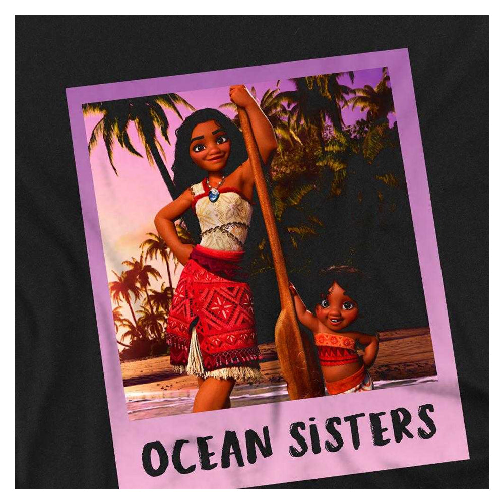 Black - Side - Moana 2 Childrens-Kids Ocean Sisters Moana & Simea Sweatshirt