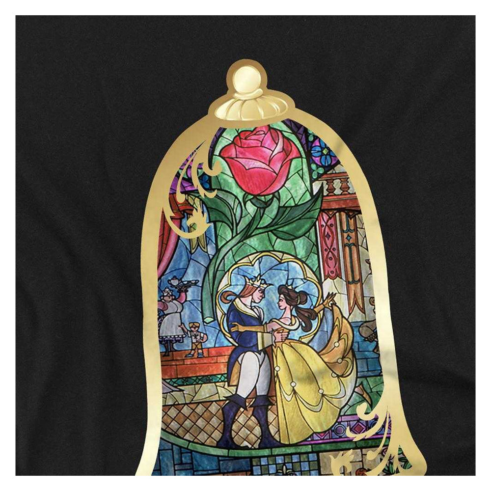 Black - Side - Beauty And The Beast Childrens-Kids Stained Glass Sweatshirt