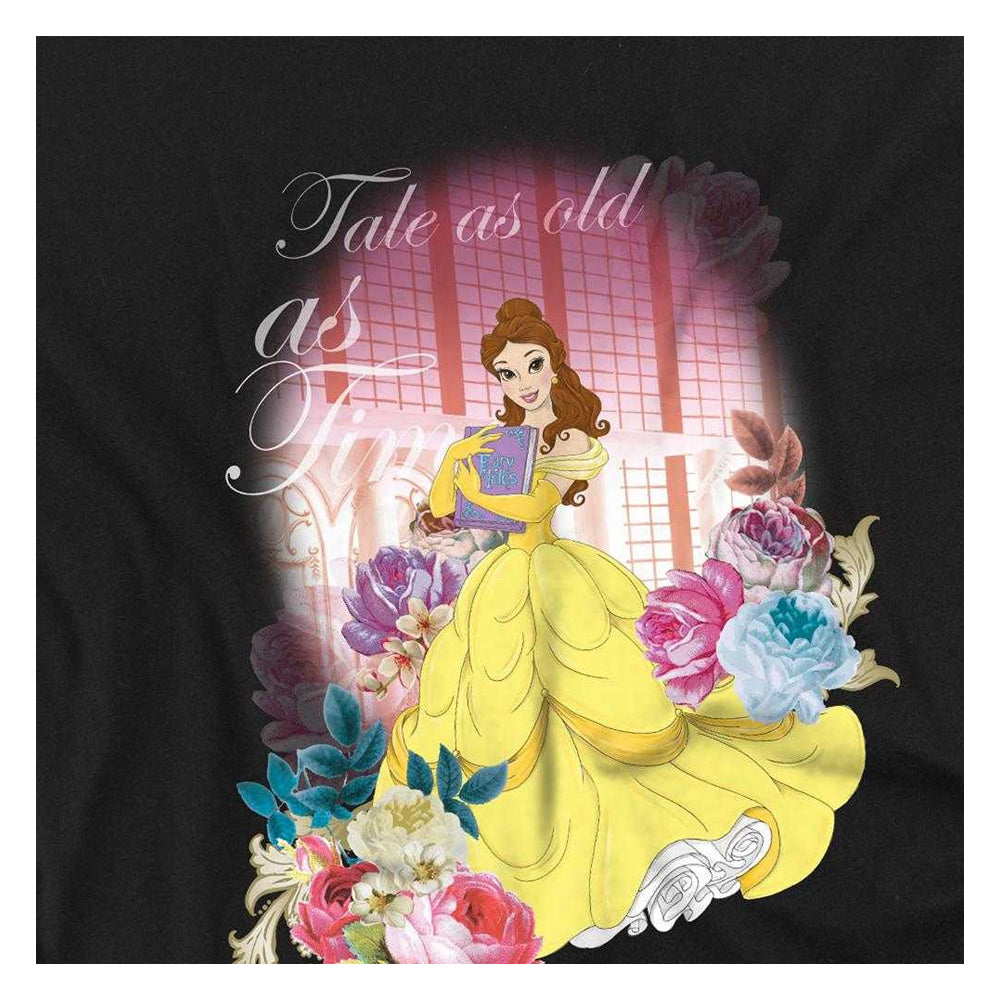 Black - Side - Beauty And The Beast Childrens-Kids Belle Flowers Window Sweatshirt