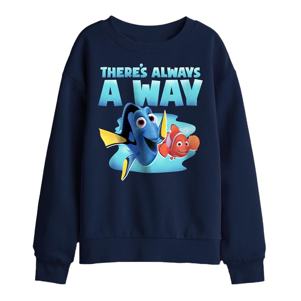 Navy - Front - Finding Nemo Childrens-Kids There´s Always A Way Dory Sweatshirt