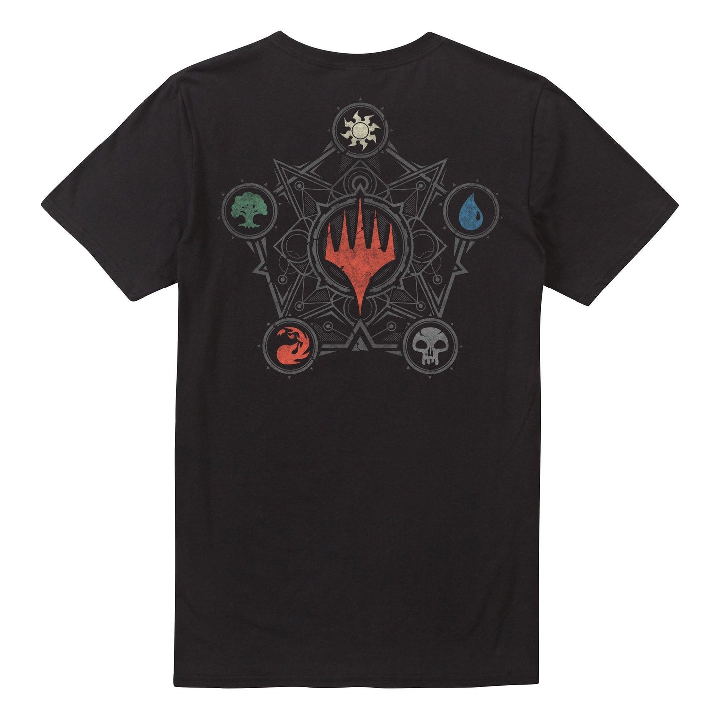 Black - Back - Magic The Gathering Mens Mana Wheel Back Print T-Shirt