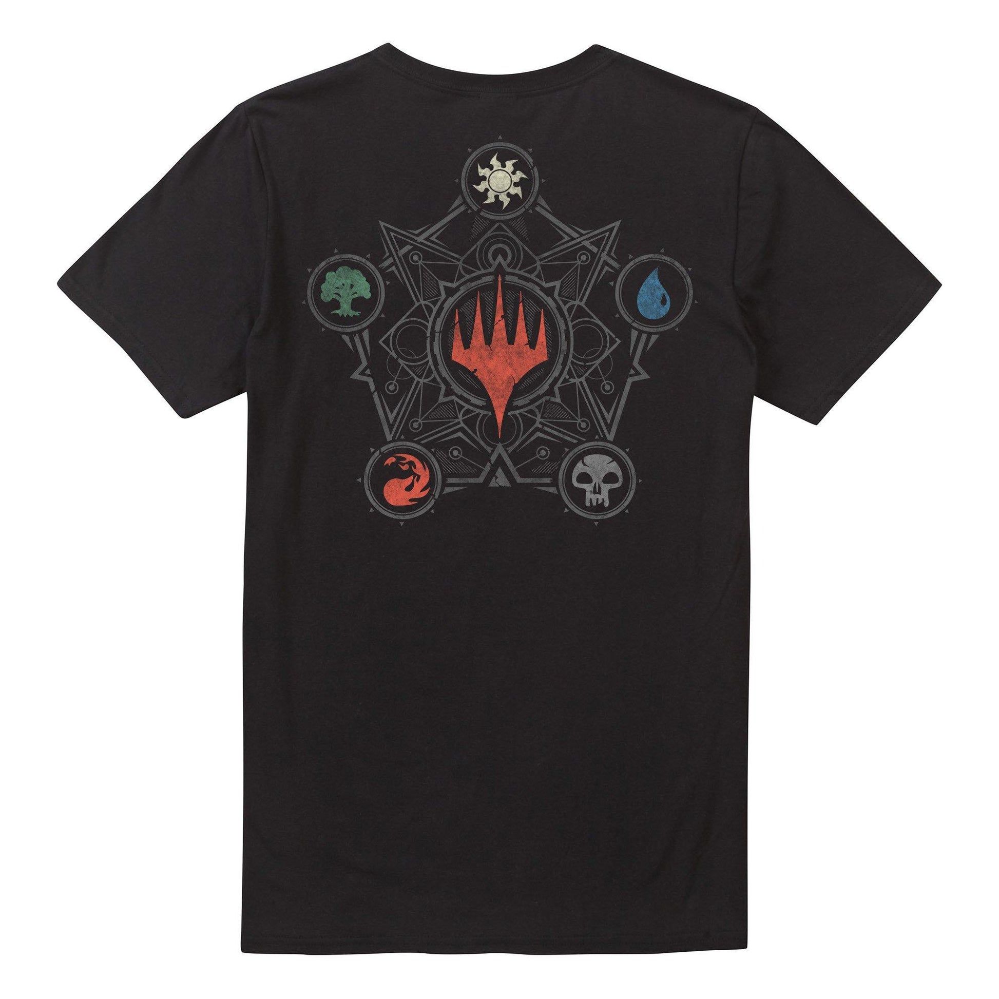 Black - Back - Magic The Gathering Mens Mana Wheel Back Print T-Shirt