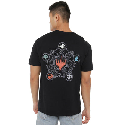 Black - Lifestyle - Magic The Gathering Mens Mana Wheel Back Print T-Shirt
