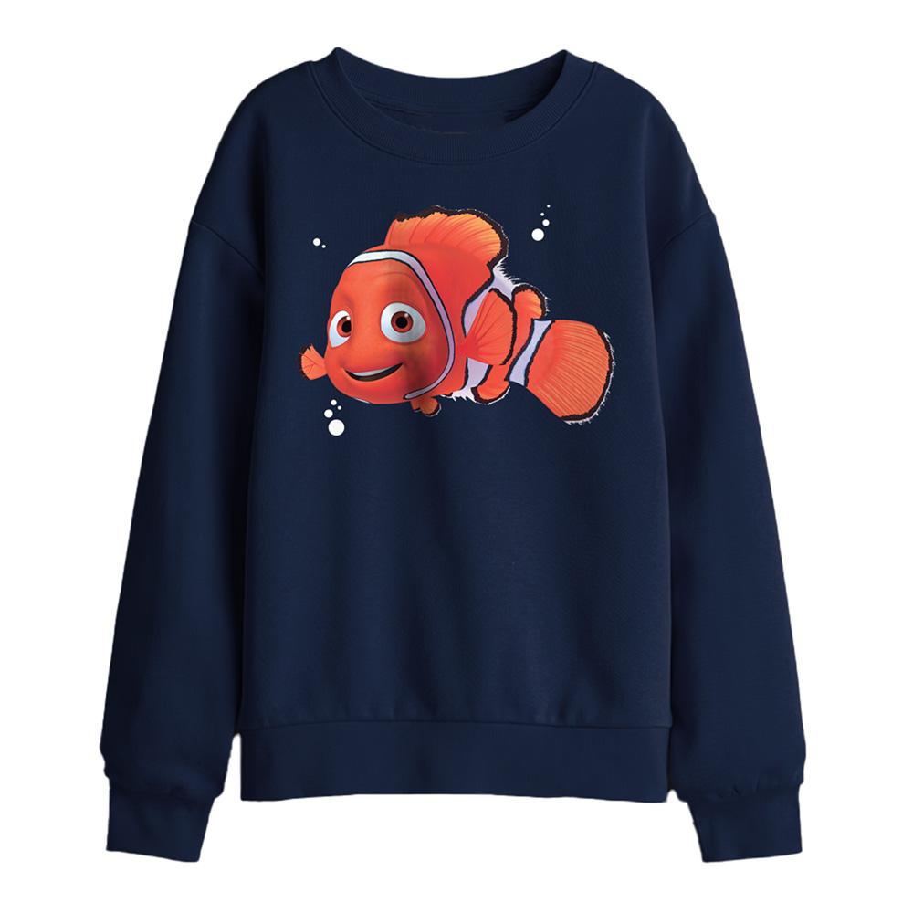 Navy - Front - Finding Nemo Childrens-Kids Nemo Ocean Sweatshirt