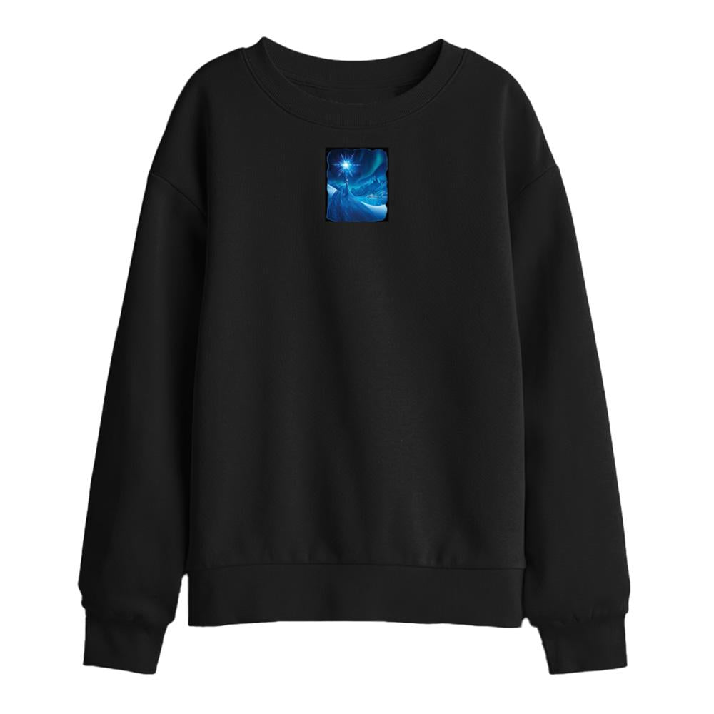 Black - Front - Frozen Childrens-Kids Elsa´s Magical Light Sweatshirt
