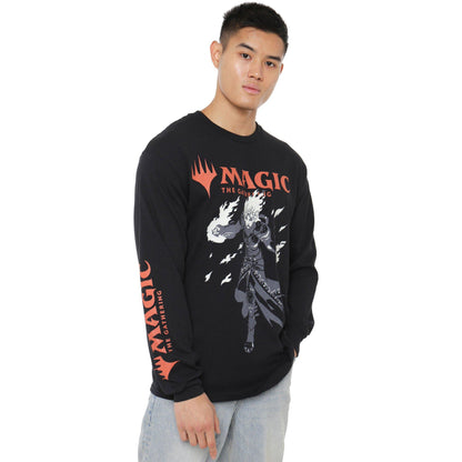 Black - Side - Magic The Gathering Mens Chandra Fire Long-Sleeved T-Shirt