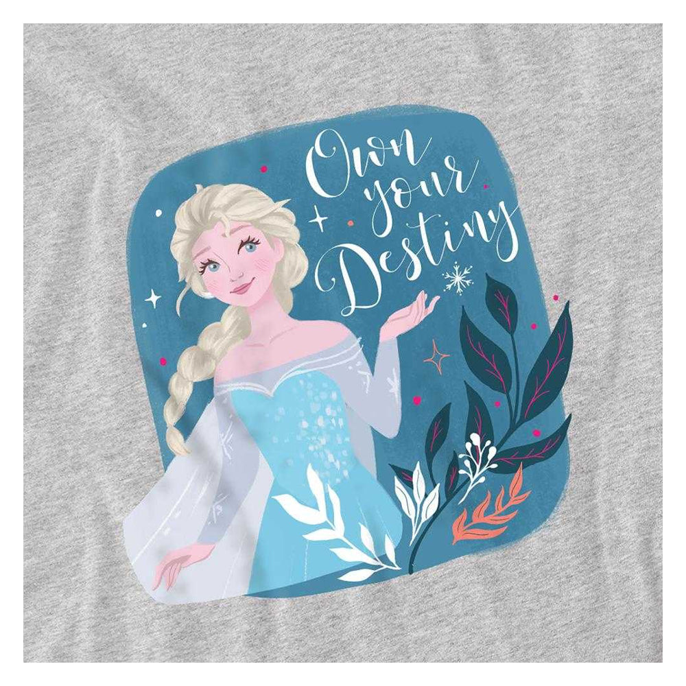 Athletic Heather - Side - Frozen Childrens-Kids Own Your Destiny Elsa Sweatshirt