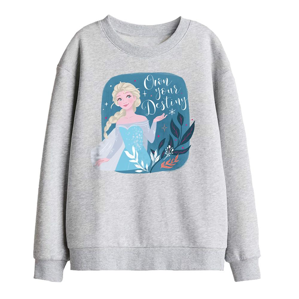 Athletic Heather - Front - Frozen Childrens-Kids Own Your Destiny Elsa Sweatshirt