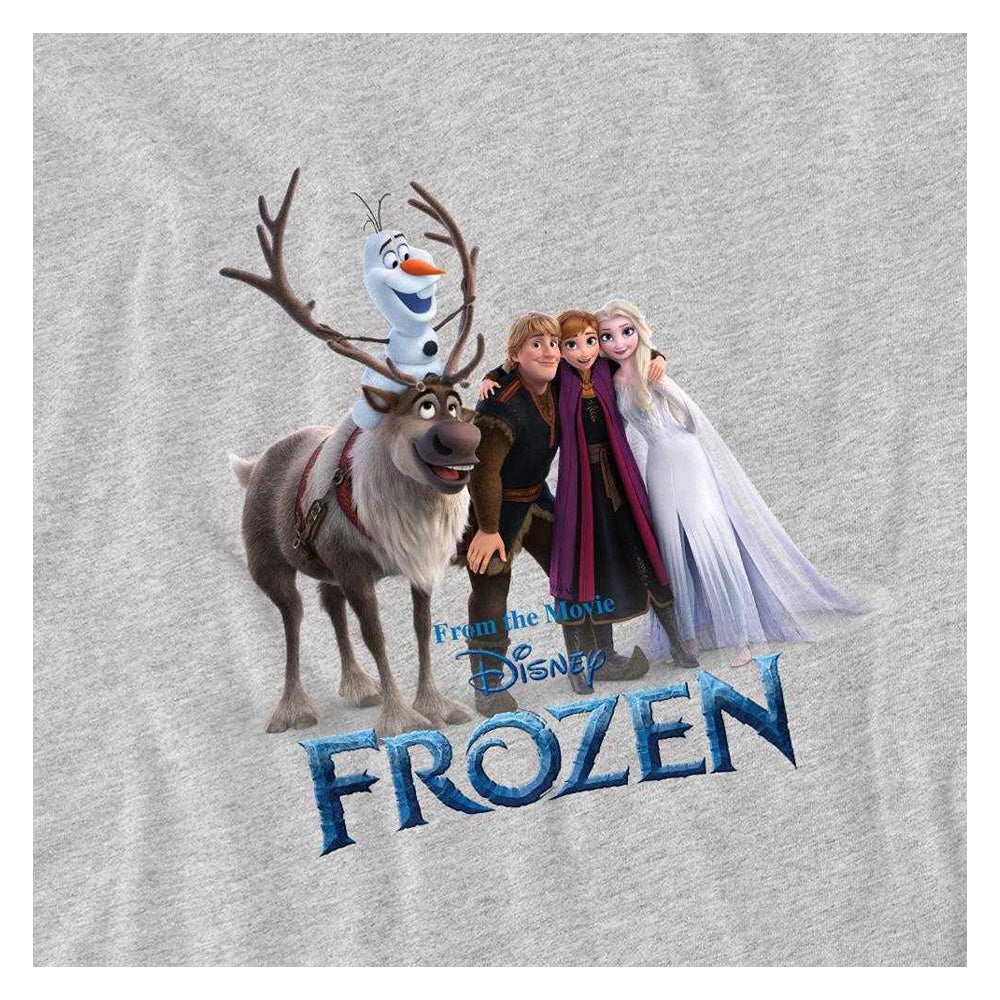 Athletic Heather - Side - Frozen Childrens-Kids Elsa Anna Kristoff Olaf Group Photo Sweatshirt