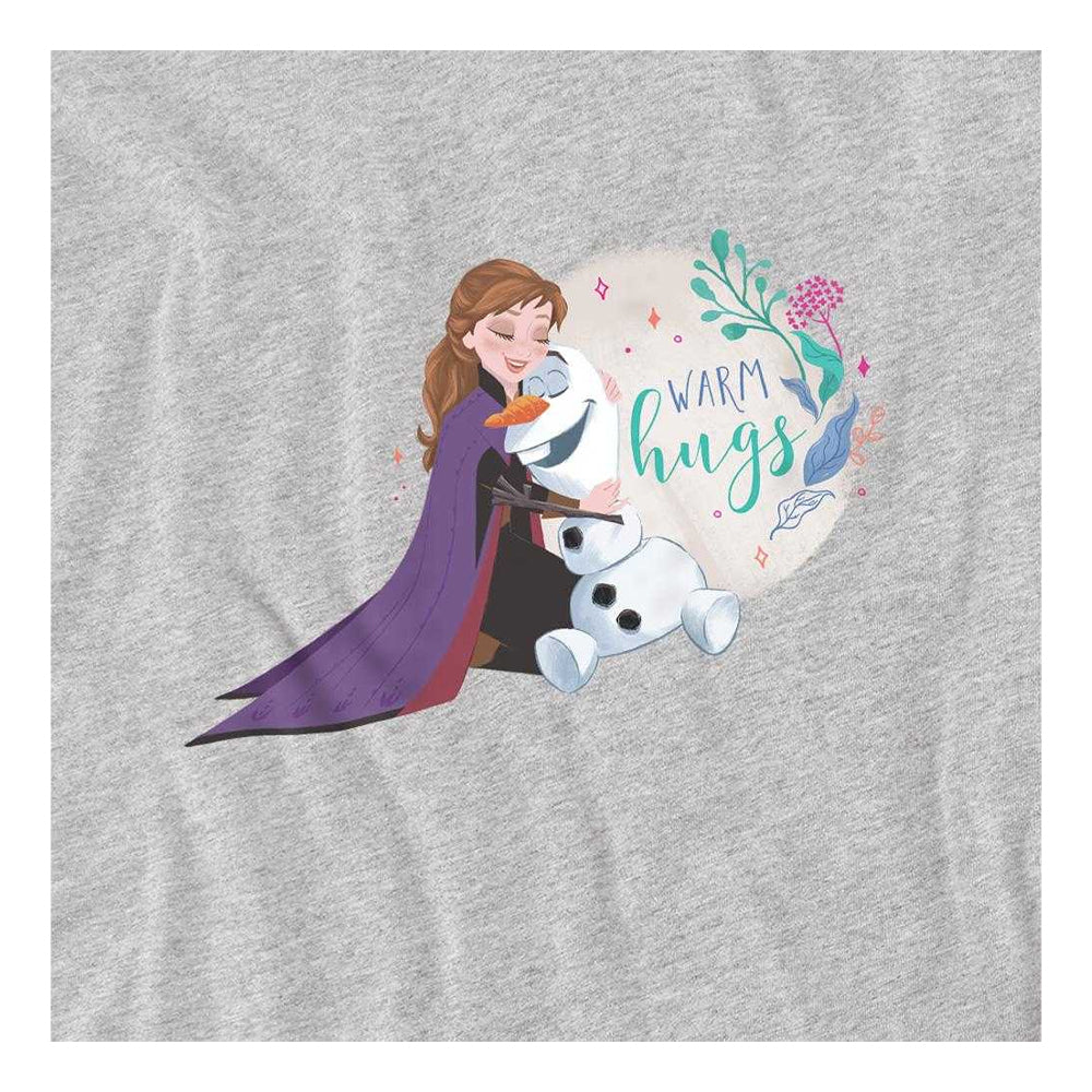 Athletic Heather - Side - Frozen Childrens-Kids Like Warm Hugs Anna And Olaf Sweatshirt