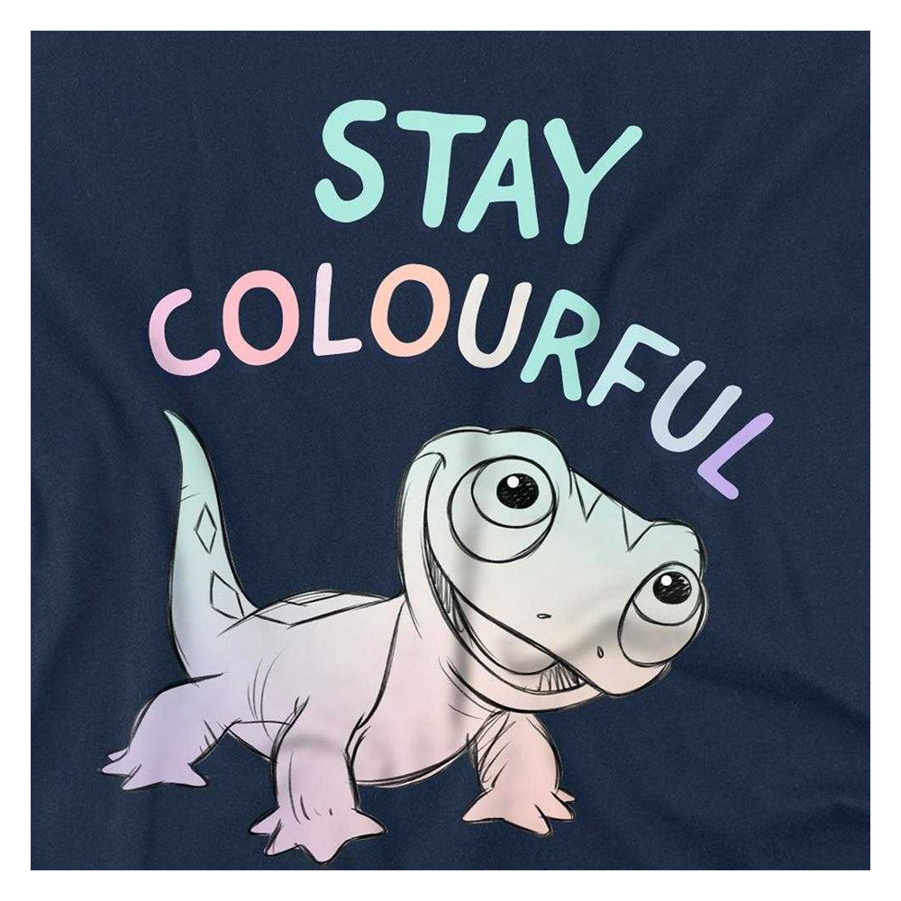 Navy - Side - Frozen Childrens-Kids Stay Colourful Bruni The Fire Spirit Sweatshirt