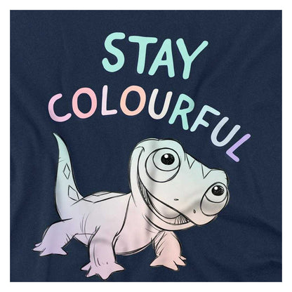 Navy - Side - Frozen Childrens-Kids Stay Colourful Bruni The Fire Spirit Sweatshirt