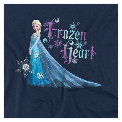 Navy - Side - Frozen Childrens-Kids A Frozen Heart Elsa Sweatshirt
