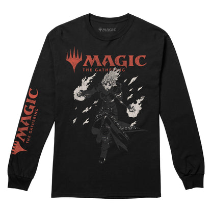 Black - Front - Magic The Gathering Mens Chandra Fire Long-Sleeved T-Shirt