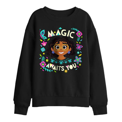Black - Front - Encanto Childrens-Kids Magic Awaits You Mirabel Sweatshirt