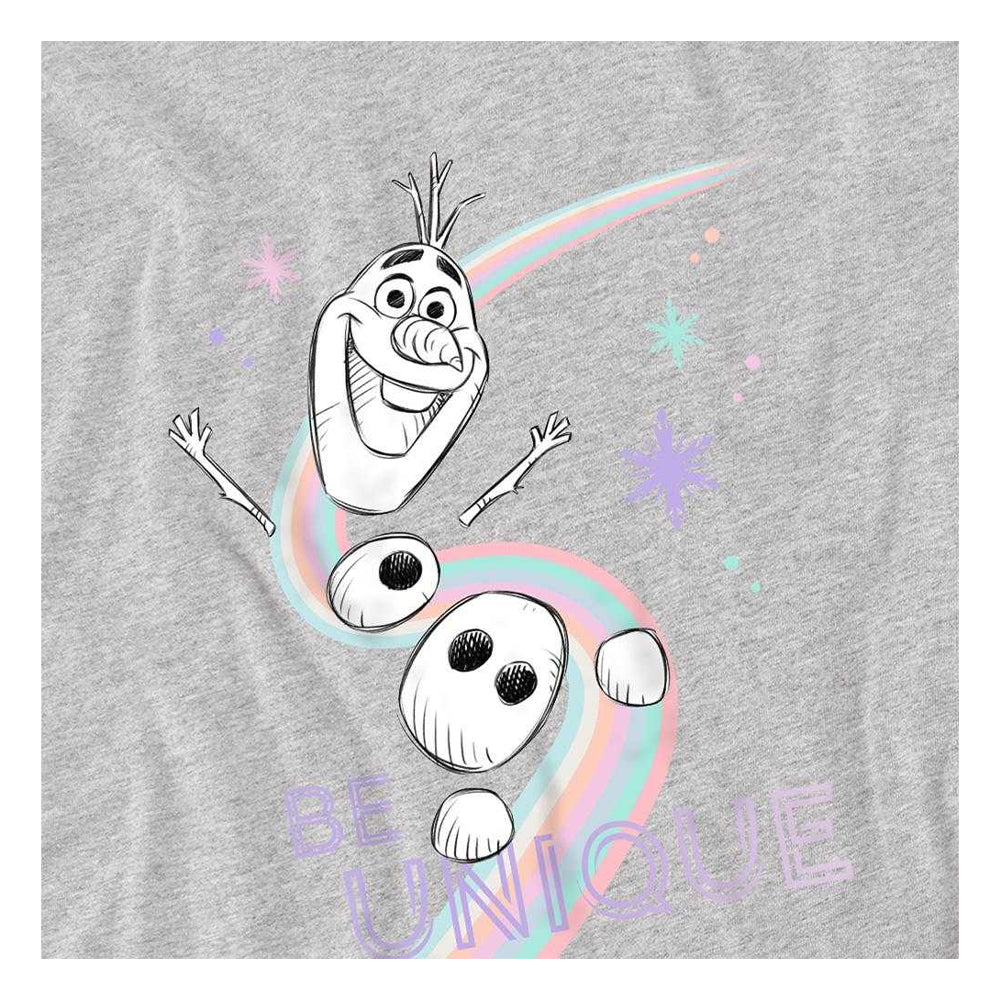 Athletic Heather - Side - Frozen Childrens-Kids Be Unique Rainbow Olaf Sweatshirt