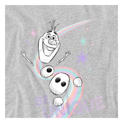 Athletic Heather - Side - Frozen Childrens-Kids Be Unique Rainbow Olaf Sweatshirt