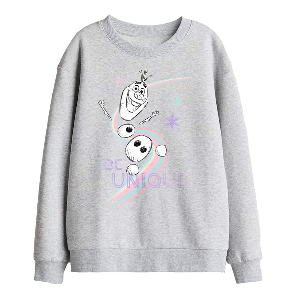 Athletic Heather - Front - Frozen Childrens-Kids Be Unique Rainbow Olaf Sweatshirt
