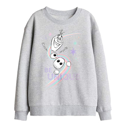 Athletic Heather - Front - Frozen Childrens-Kids Be Unique Rainbow Olaf Sweatshirt