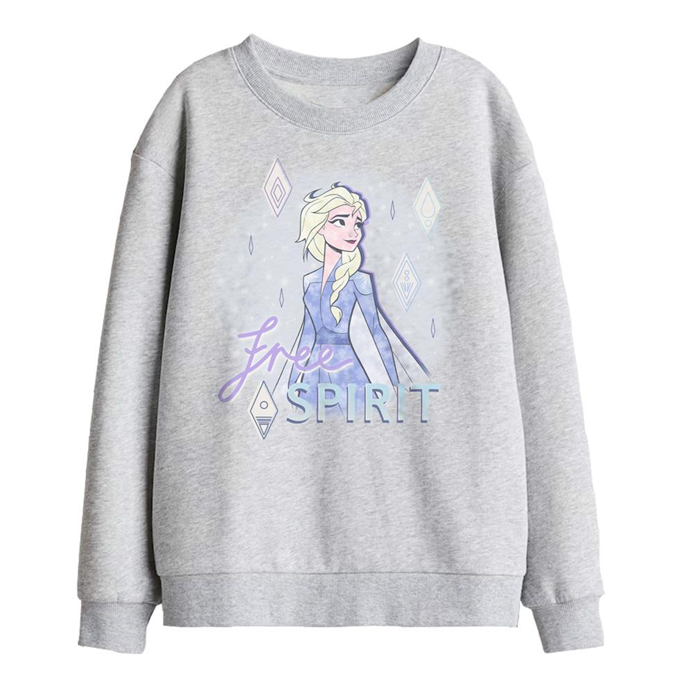 Athletic Heather - Front - Frozen Childrens-Kids Believe In Yourself Elsa Sweatshirt