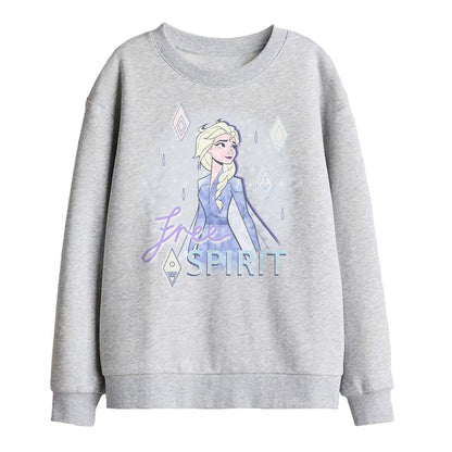 Athletic Heather - Front - Frozen Childrens-Kids Believe In Yourself Elsa Sweatshirt