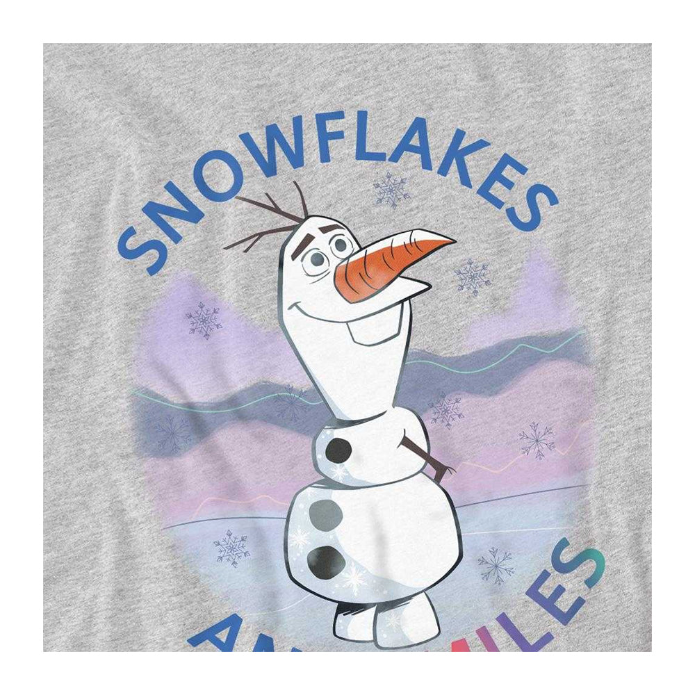 Athletic Heather - Side - Frozen Childrens-Kids Snowflakes And Smiles Olaf Sweatshirt