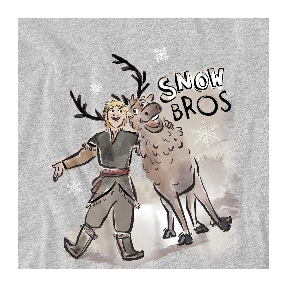 Athletic Heather - Side - Frozen Childrens-Kids Snow Bros Sven & Kristoff Sweatshirt
