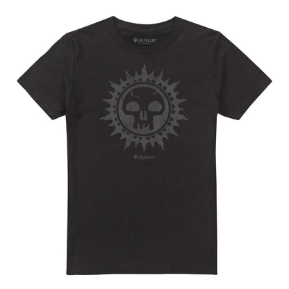Black - Front - Magic The Gathering Mens Black Mana Skull T-Shirt