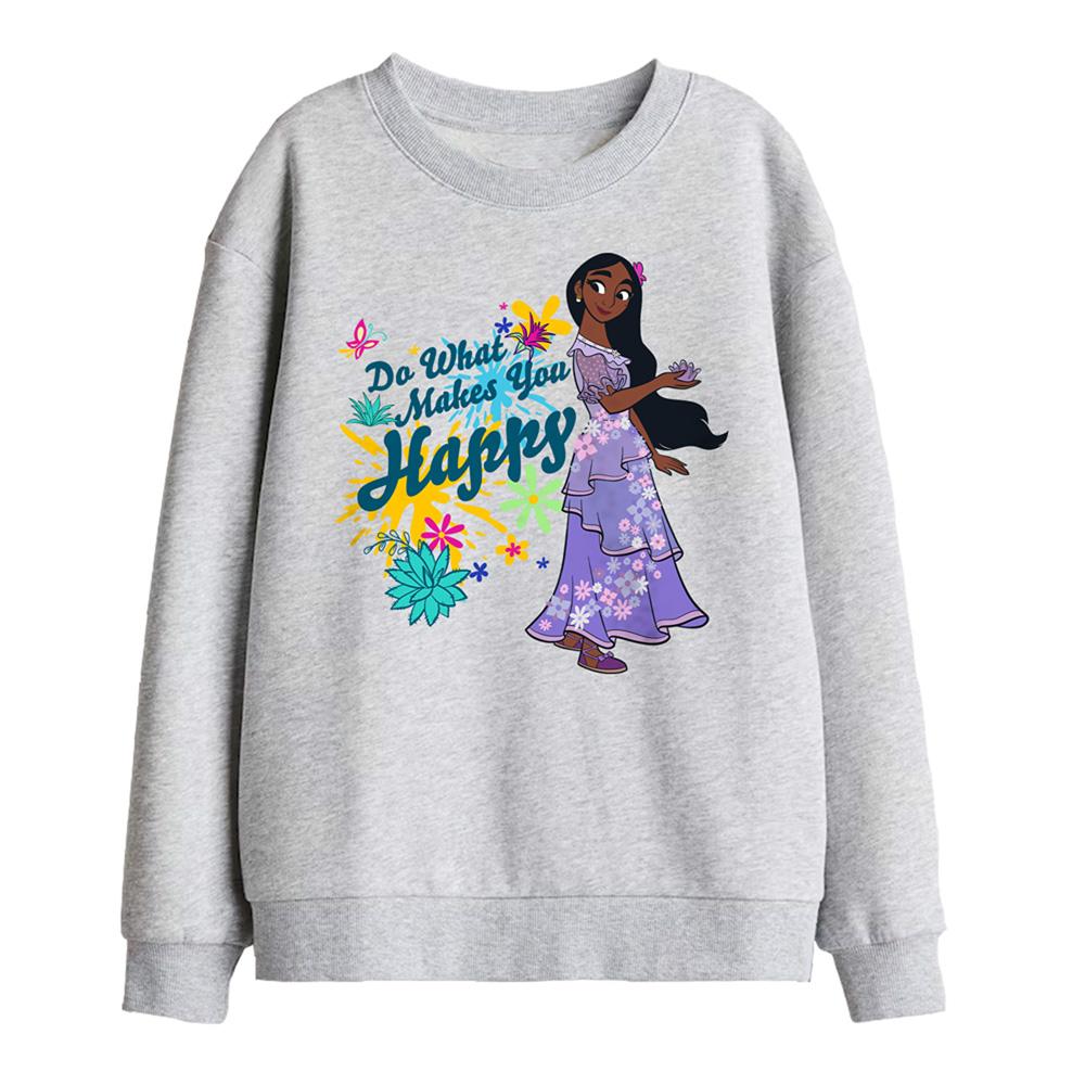 Athletic Heather - Front - Encanto Childrens-Kids Do What Makes You Happy Isabela Sweatshirt
