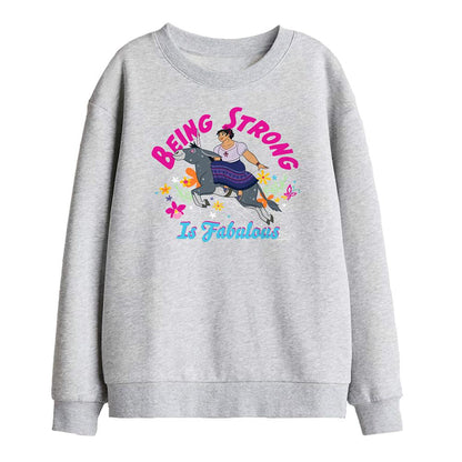 Athletic Heather - Front - Encanto Childrens-Kids Being Strong Is Fabulous Luisa Sweatshirt