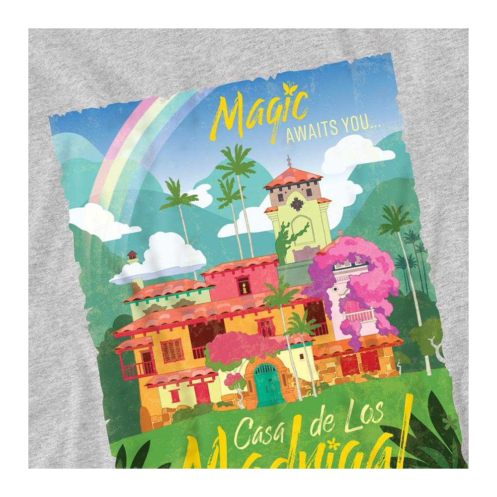 Athletic Heather - Side - Encanto Childrens-Kids Magic Awaits You...Casa De Los Madrigal Poster Sweatshirt
