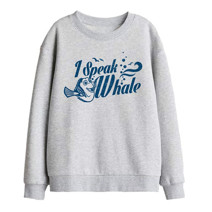Athletic Heather - Front - Finding Nemo Childrens-Kids I Speak Whale Dory Sweatshirt