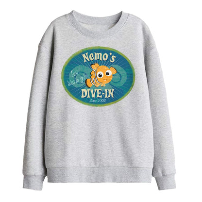 Athletic Heather - Front - Finding Nemo Childrens-Kids Nemo´s Dive In Sweatshirt