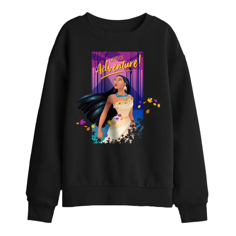 Black - Front - Pocahontas Childrens-Kids Land Of Adventure Sweatshirt
