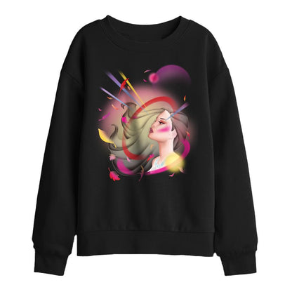 Black - Front - Pocahontas Childrens-Kids Airbrush Sweatshirt
