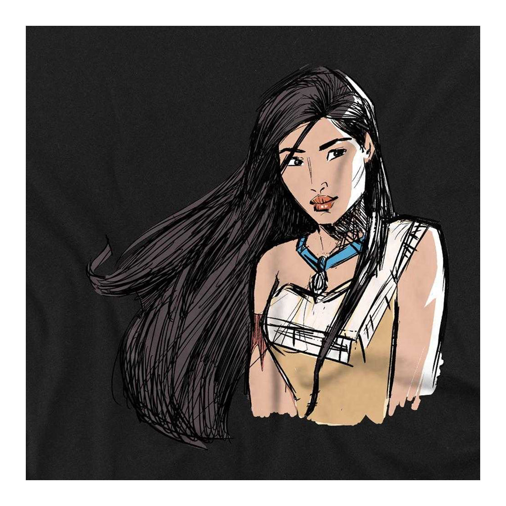 Black - Side - Pocahontas Childrens-Kids Sketch Sweatshirt