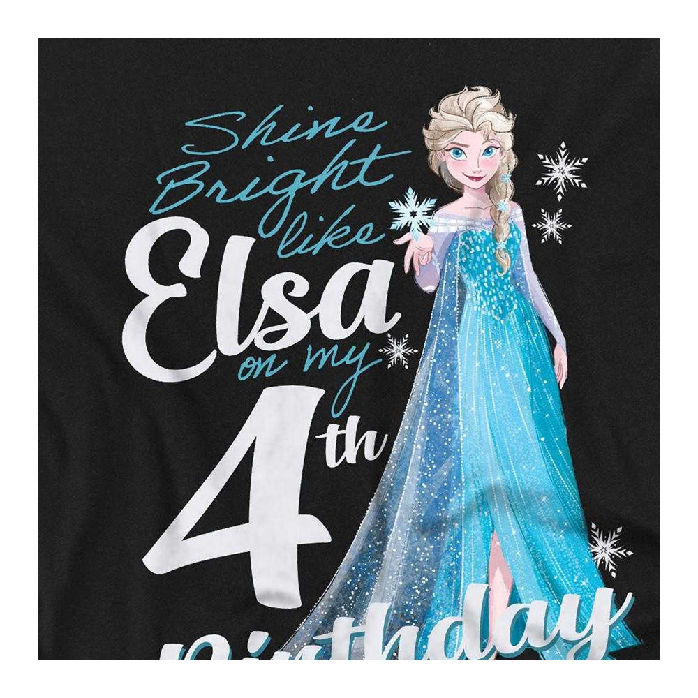 Black - Side - Frozen Childrens-Kids Elsa Bright 4th Birthday Sweatshirt