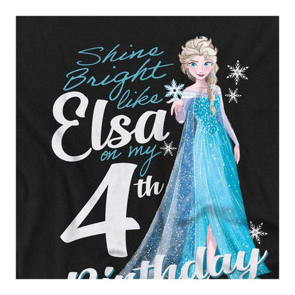 Black - Side - Frozen Childrens-Kids Elsa Bright 4th Birthday Sweatshirt