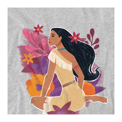Athletic Heather - Side - Pocahontas Childrens-Kids Flowers Sweatshirt