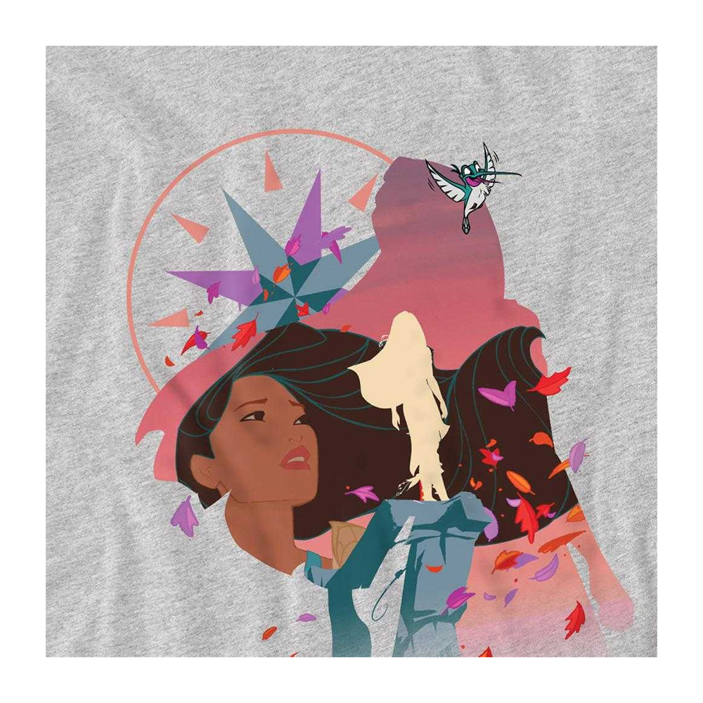 Athletic Heather - Side - Pocahontas Childrens-Kids Silhouette Sweatshirt
