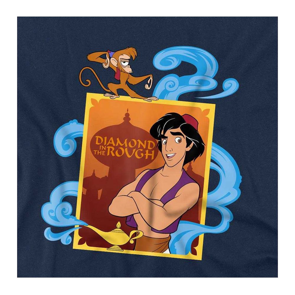 Navy - Side - Aladdin Childrens-Kids Diamond In The Rough Aladdin & Abu Sweatshirt