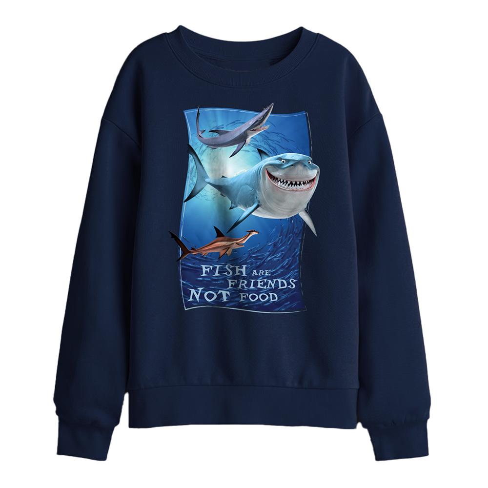 Navy - Front - Finding Nemo Childrens-Kids Fish Are Friends Sweatshirt