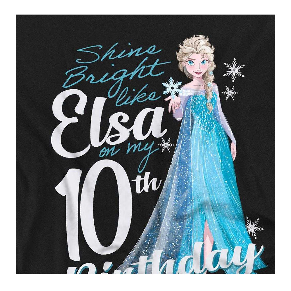 Black - Side - Frozen Childrens-Kids Elsa Bright 10th Birthday Sweatshirt