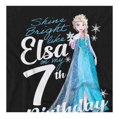 Black - Side - Frozen Childrens-Kids Elsa Bright 7th Birthday Sweatshirt